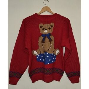 Vintage Hastings & Smith Grandma Holiday Christmas Sweater Knit Size Large